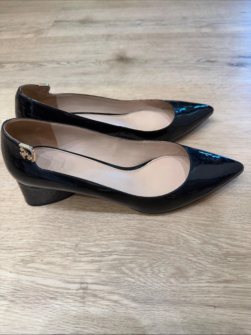 Tory Burch Black Patent Leather Pump Heel